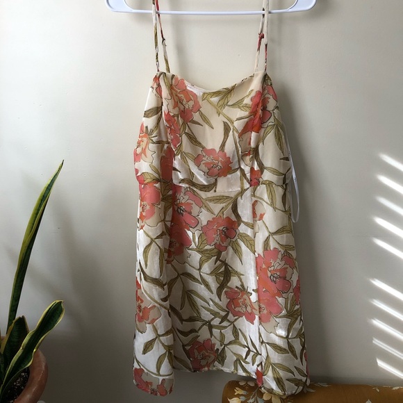 Daylight Dance Cream Floral Print Velvet Mini Dress - Picture 4 of 10